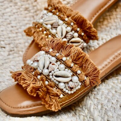 Coastal Tassel Shell Flats – comfortable and stylish flats for women by House of Sam