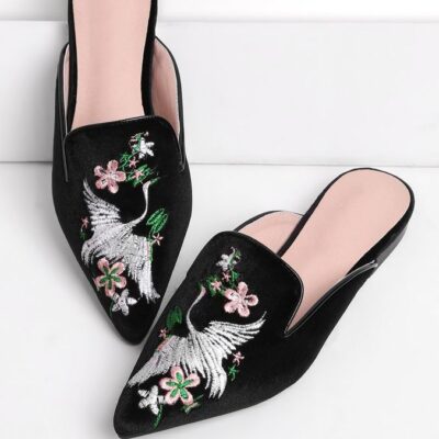 Swan Noir Mules